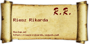 Riesz Rikarda névjegykártya